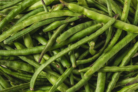 Fresh green beans in a glass bowl. healthy eating concept