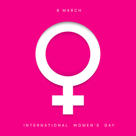 International Women's Day banner design, flat vector illustrationのイラスト素材