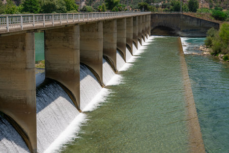 water released from hydroelectric power station. Motion Blur and selective focusの写真素材