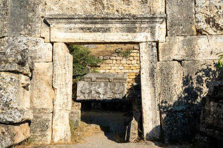 Ruins of the Ancient City of Hierapolis located in Denizli Turkeyの写真素材