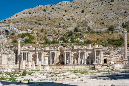 Ruins of the Upper Agora of the Roman city of Sagalassosの写真素材