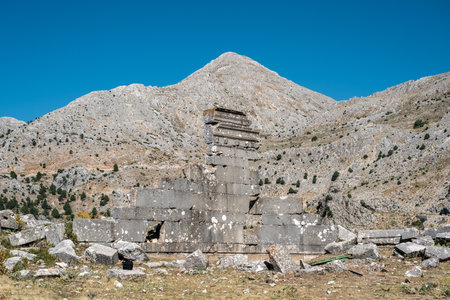 Ancient city of Sagalassos near Burdur, Turkey. Ruins of the Upper Agora of the Roman city of Sagalassosの写真素材