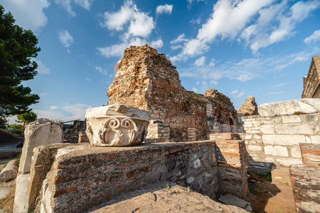 Temple of Artemis and Ancient City of Sardis or Sardes in Salihli, Manisa on a sunny day