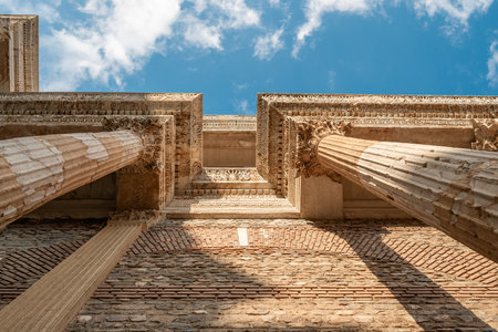 Temple of Artemis and Ancient City of Sardis or Sardes in Salihli, Manisa on a sunny dayの写真素材