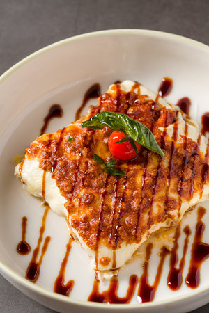 Delicious homemade Lasagna or Lasagne, classic Italian Cuisine
