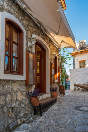 Traditional Ottoman houses in old town Kale district, Marmaris, Turkeyの写真素材