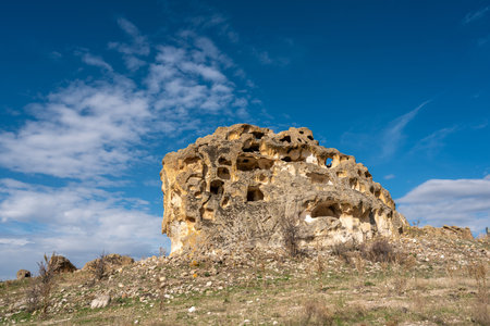 Avdalaz Castle, located in the Phrygian Valley in the village of Ayazini in the Ihsaniye district of Afyonkarahisarの写真素材