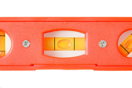 Spirit level showing balance and precision concept in construction work