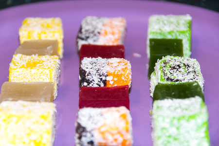 Many assorted multicolored Turkish Delight
の写真素材