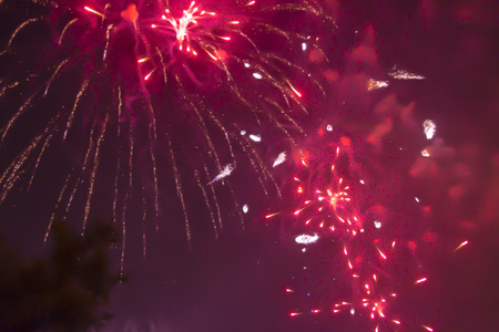 blue bright blurred fireworks effect abstract colorful background holiday celebrationÂ 