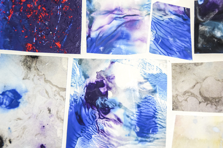 bright abstract stains paint stains watercolor blue and black and red drops
Â の写真素材