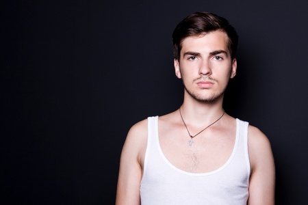 fashion portrait of the young guyの写真素材