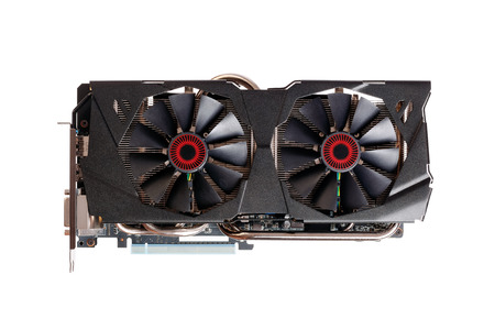 Hi-End (Hi-Fi) computer graphic (video) card isolated on white.
