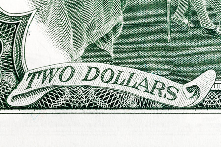 Two dollars - Inscription on U.S. money.の写真素材