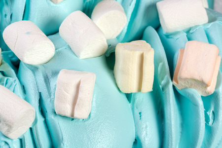 Close up of ice-cream with marshmellowsの写真素材