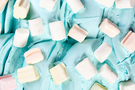 Close up of blueberry ice-cream with marshmellowの写真素材