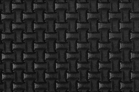 Braided black leather texture. High resolution photo.の写真素材