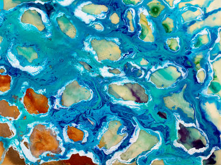 Awesome abstract painting background in a blue tone.