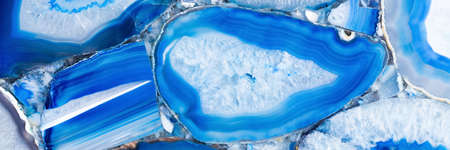 Spectacular expensive agat texture in contrast blue surface. Long slab pattern for your interior...
