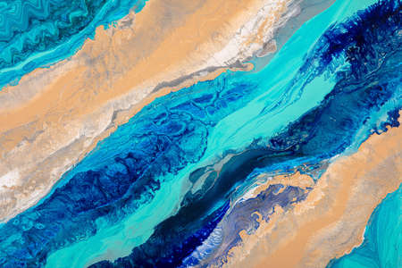 Abstract painting in a blue color. Bright color fireworks. Abstract painting color background....