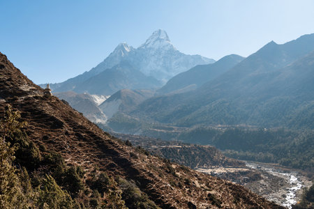 Photo of nature, mountains in a fog, Nepalの写真素材