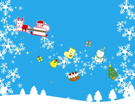 Merry Christmas and Characterのイラスト素材