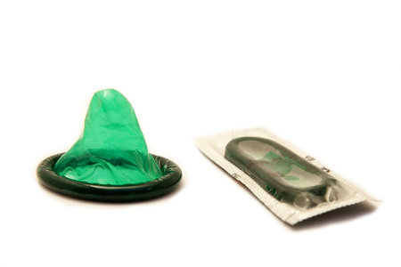 condom on whiteの写真素材