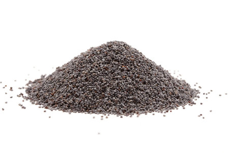 poppy seeds on whiteの写真素材