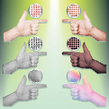 pointing handsのイラスト素材