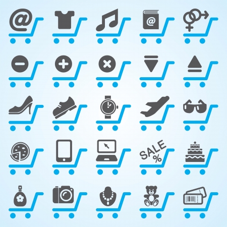 Shopping and E-commerce Online Icons Setのイラスト素材
