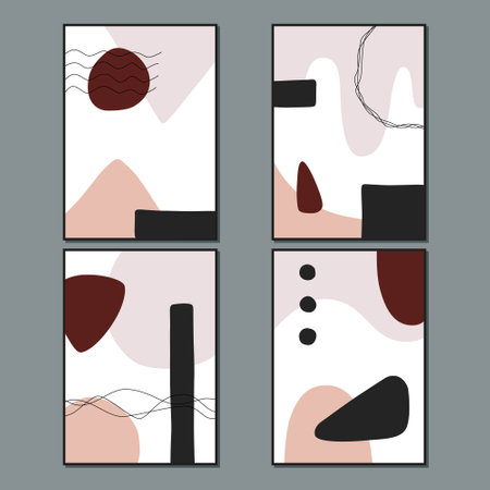 Modern vector abstract interior wall art printableのイラスト素材