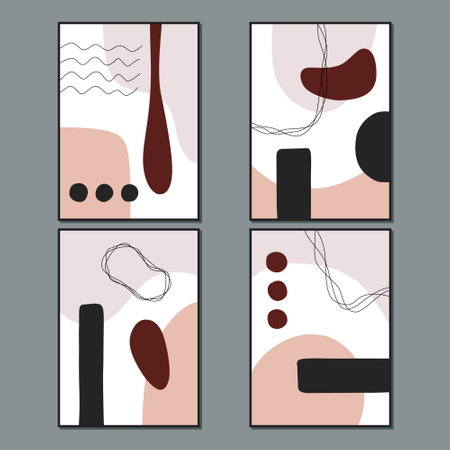 Modern vector abstract interior wall art printableのイラスト素材