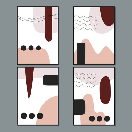 Modern vector abstract interior wall art printableのイラスト素材