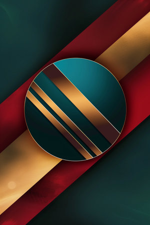 Colorful geometric composition with gold framed rectangles in coral, navy and pink.の素材