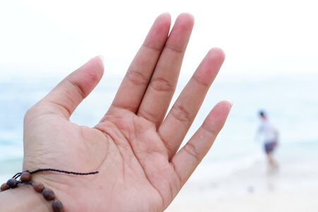 close finger portraitの写真素材