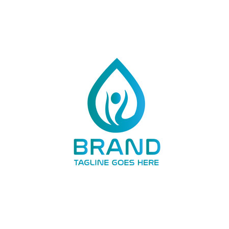 Water drop logo design template. Wellness and spa vector logo.のイラスト素材