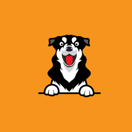 Cute dog vector logo design template. Pet shop logo concept.のイラスト素材