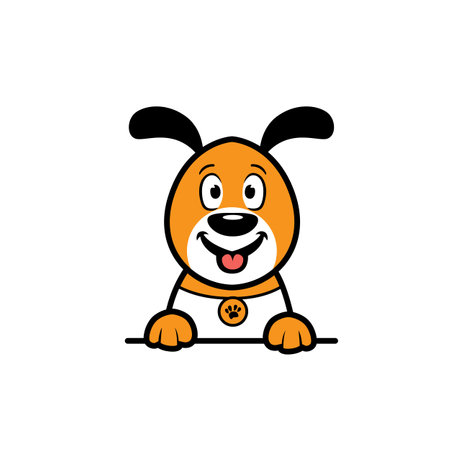 Cute cartoon dog character, vector illustration. Flat design style.のイラスト素材