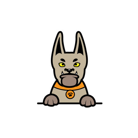 Vector illustration of a funny cartoon hare with big ears and paws.のイラスト素材