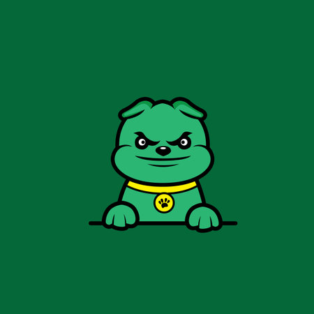Funny bulldog cartoon character. Vector illustration, EPS 10.のイラスト素材