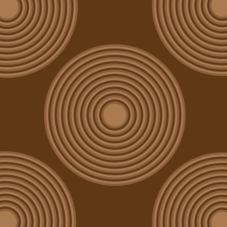 Seamless pattern with wooden circles. Vector illustration. Brown background.のイラスト素材