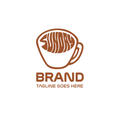 Coffee cup logo design template. Hot drink vector icon.のイラスト素材