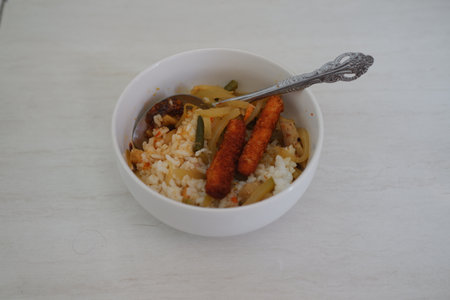 Crispy Fish Sticks Rice Bowl