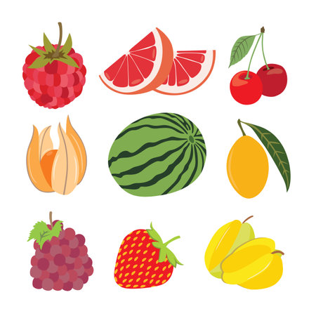 Vibrant Fruits from Around the Worldのイラスト素材