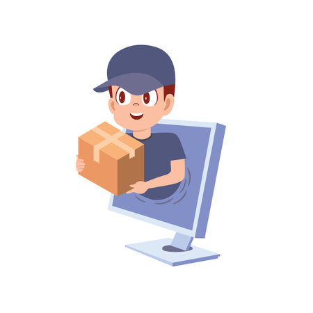 Bringing Your Orders to Life. Vector Illustrationのイラスト素材