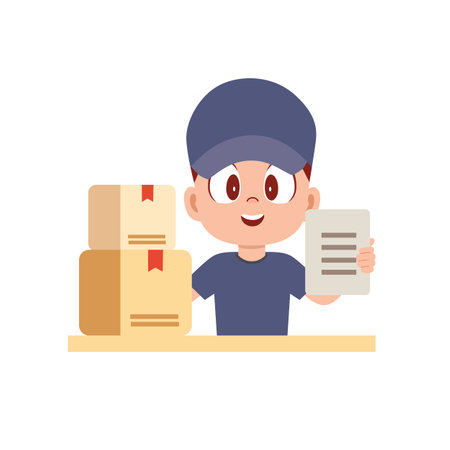 Your Trusted Courier with a Smileのイラスト素材
