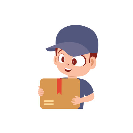 A Friendly Face in Delivery Serviceのイラスト素材