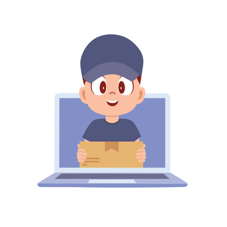 Parcel Delivery Solutions. Vector Illustrationのイラスト素材