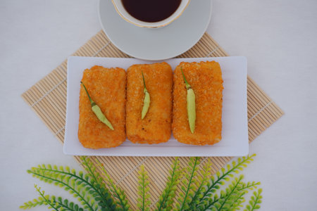 Risoles are a type of snack, typically filled with a mixture of vegetablesの写真素材