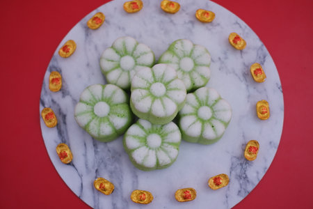 Kue Putu Ayu is one of the traditional wet cakes that have a soft texture.の写真素材